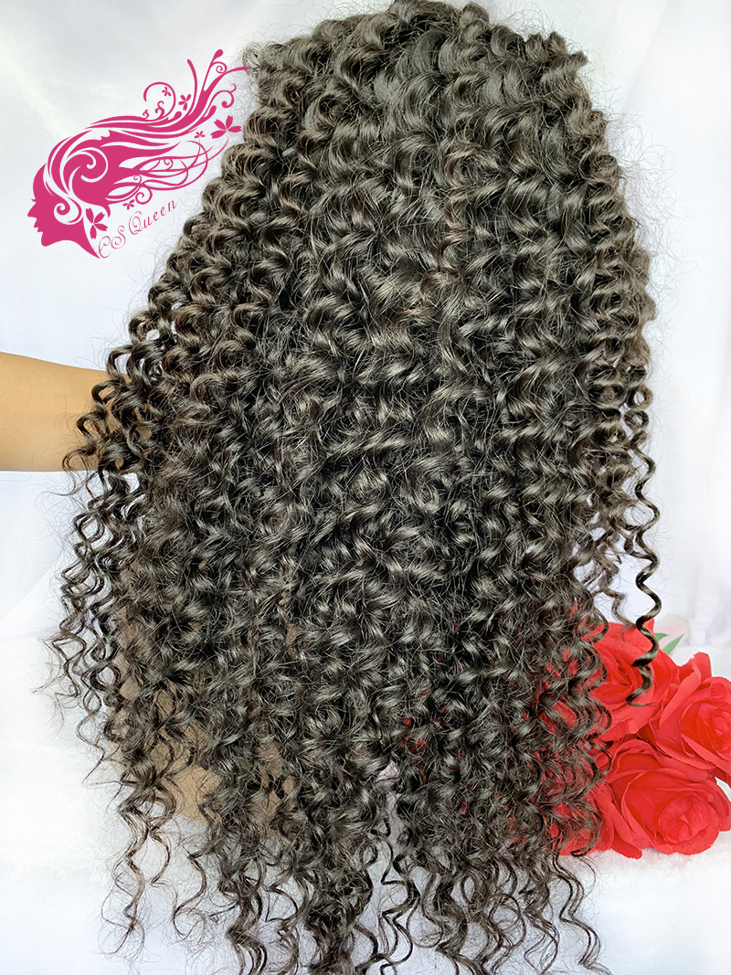 Csqueen Mink hair Water Wave 13*4 Transparent Lace Frontal Wig 100% human hair Wigs 130%density - Click Image to Close